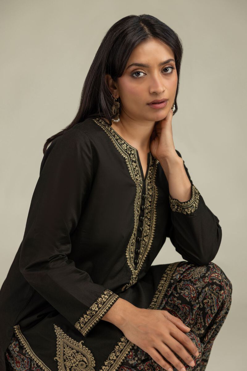 Short Black Kurta