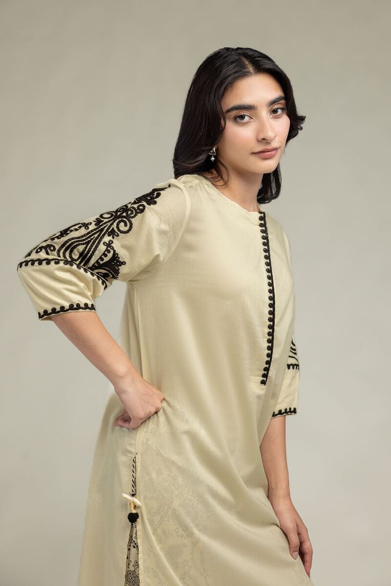 Beige Round-Neck Kurta