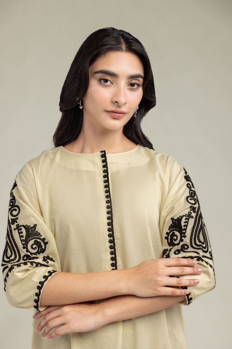 Beige Round-Neck Kurta