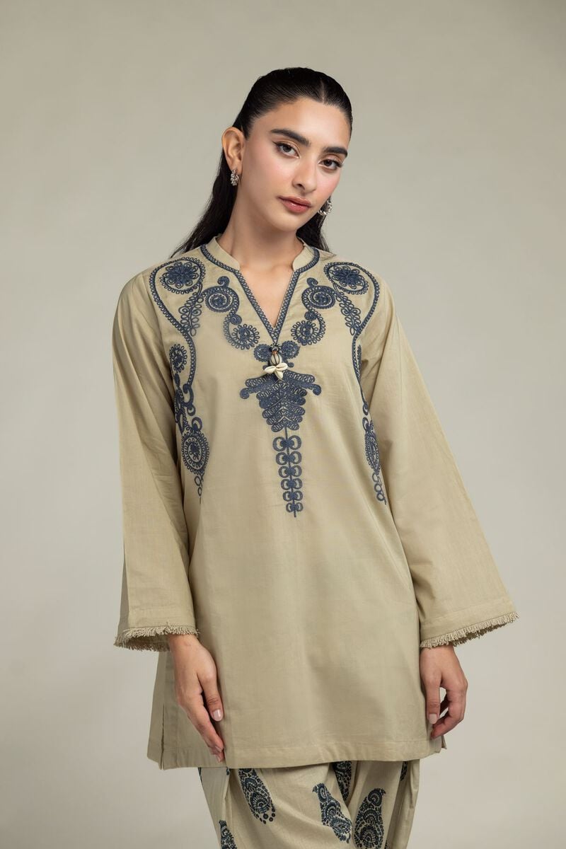 Cambric V-Neck Kurta