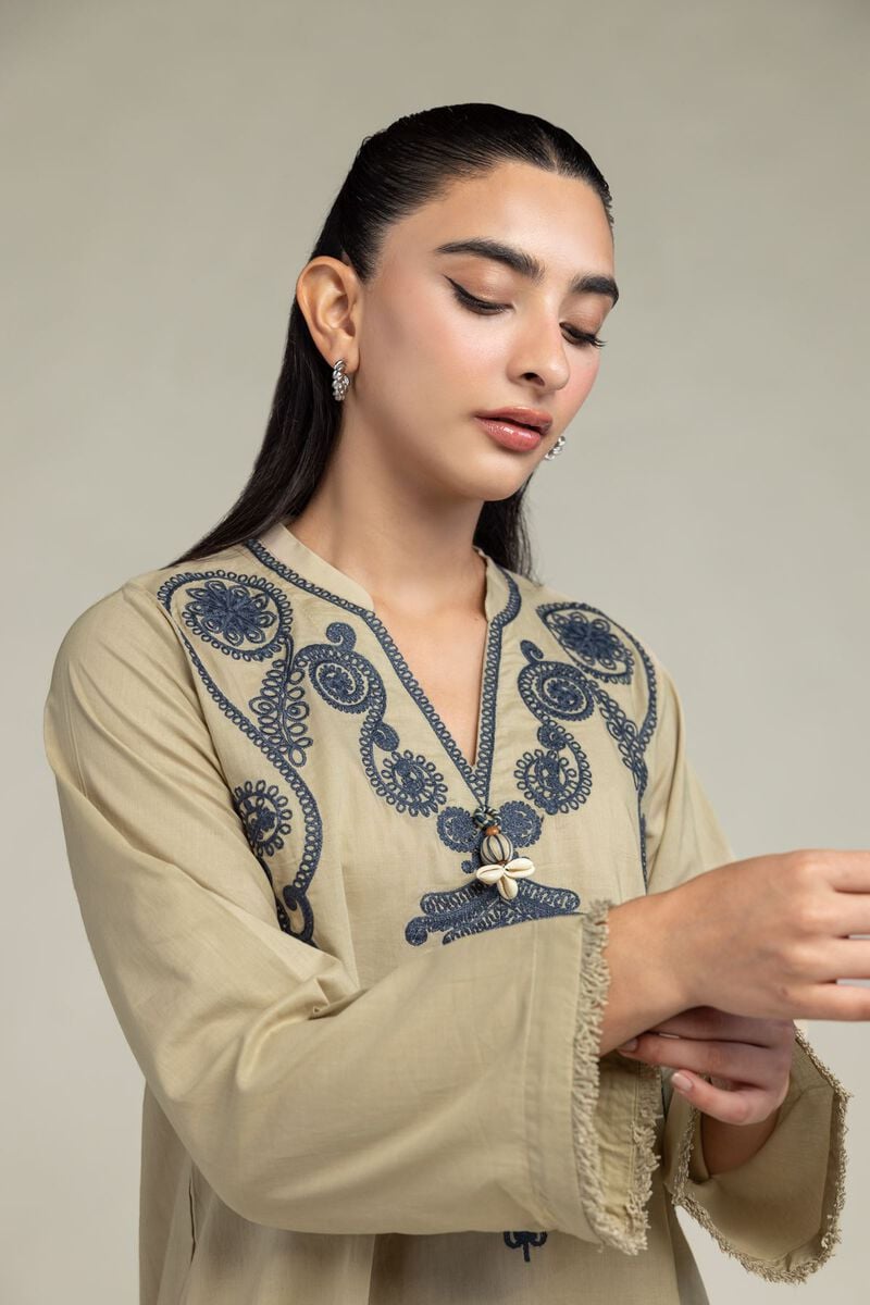 Cambric V-Neck Kurta