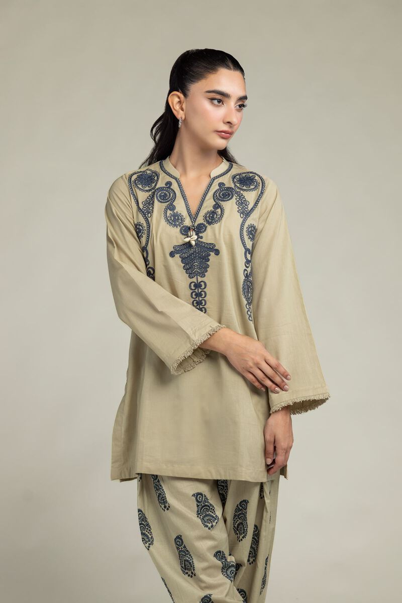 Cambric V-Neck Kurta