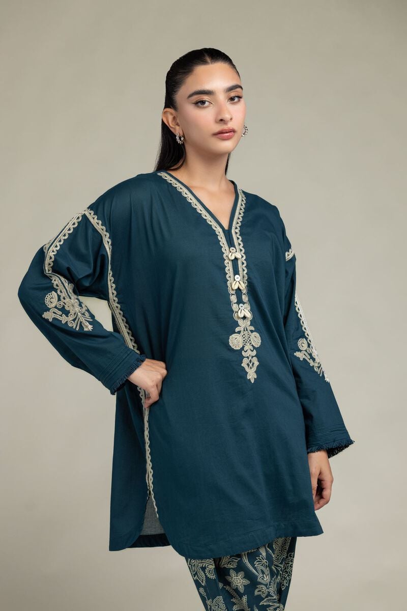 Floral V-Neck Kurta