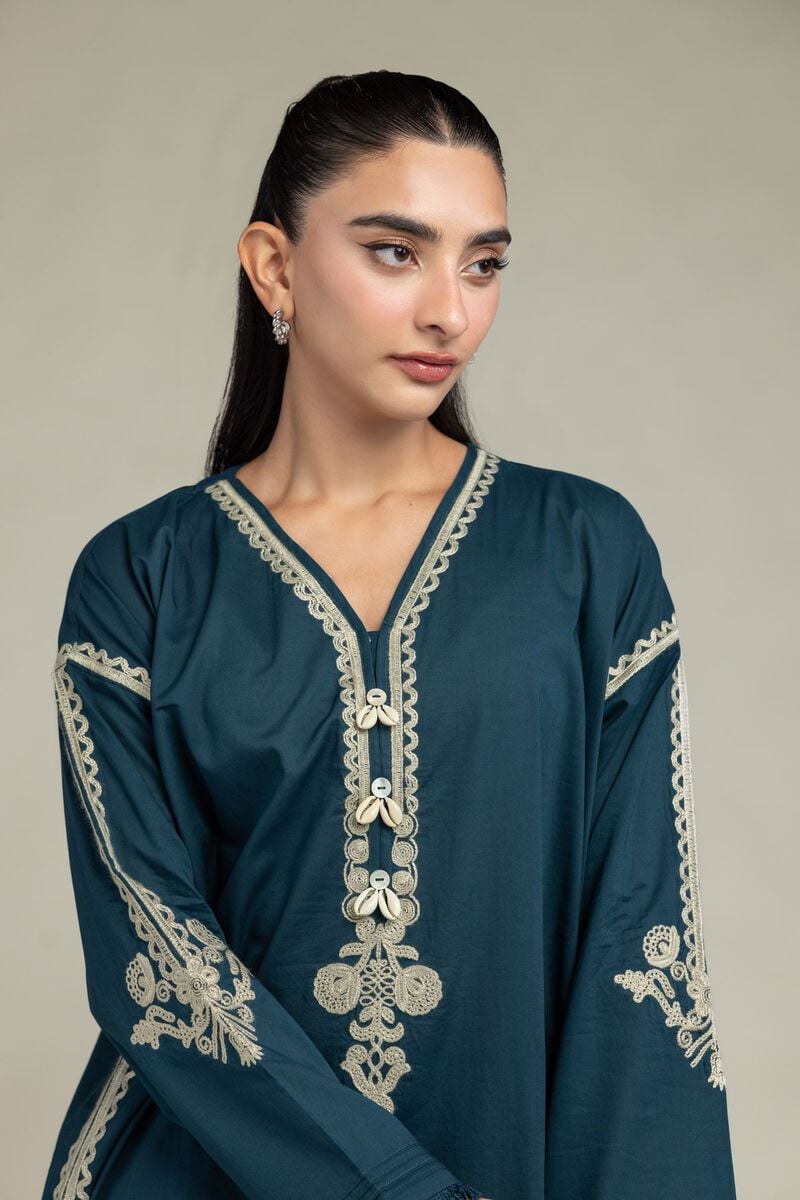 Floral V-Neck Kurta