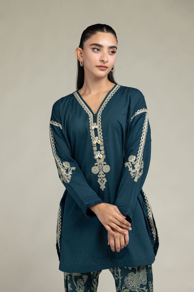 Floral V-Neck Kurta