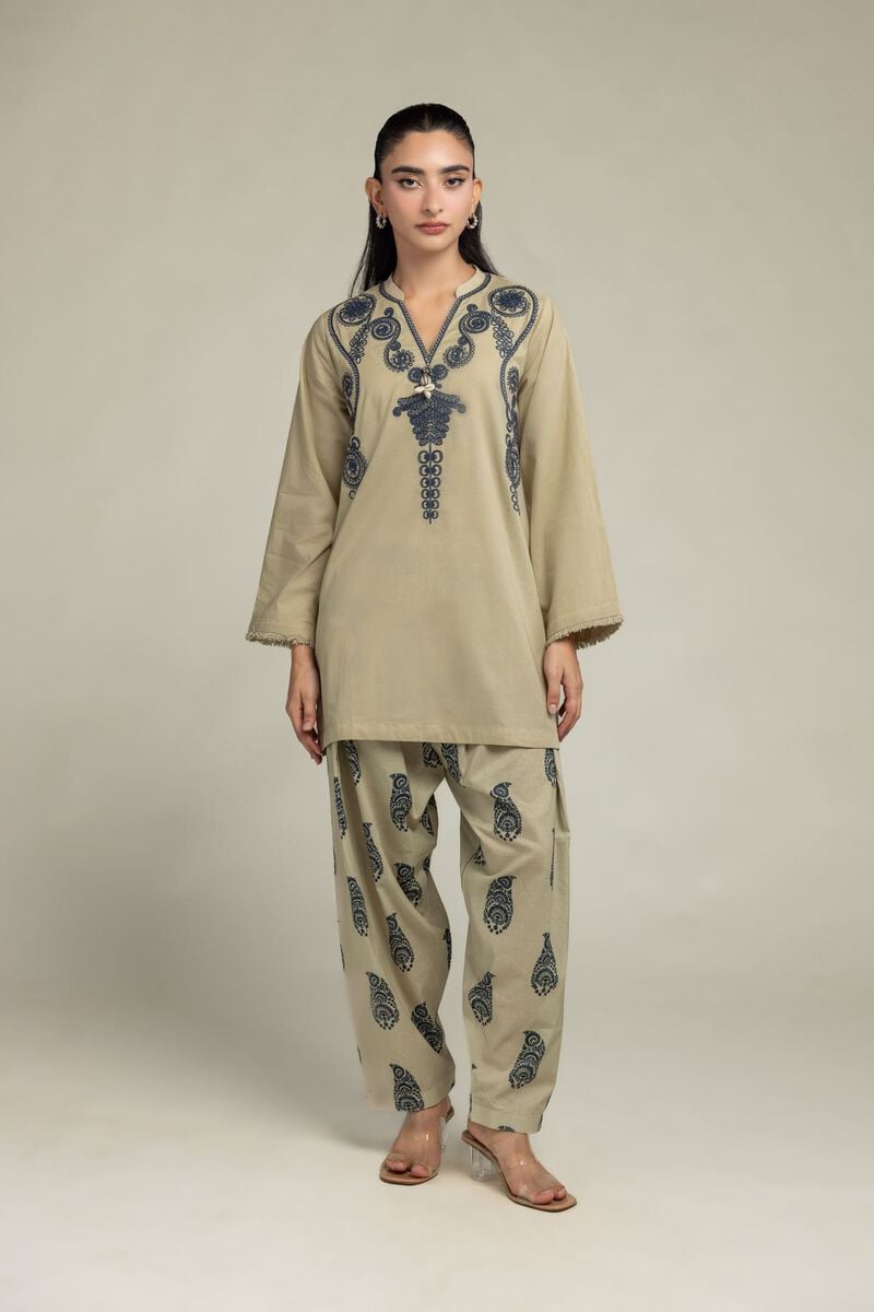 Beige Paisley Shalwar