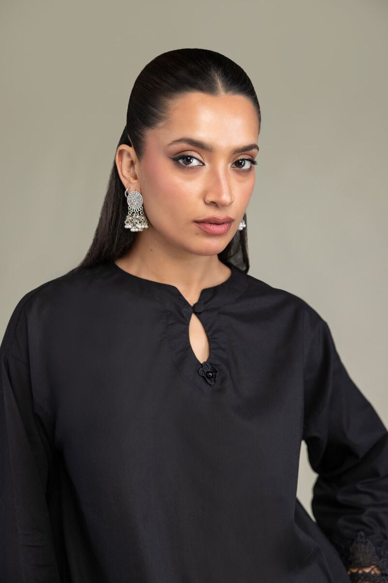 Short Black Kurta