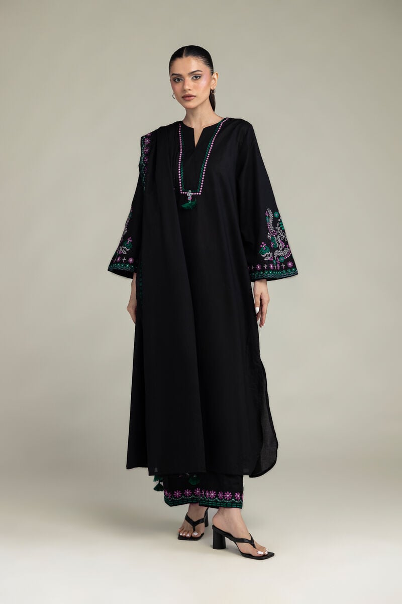 Black Cambric Kurta