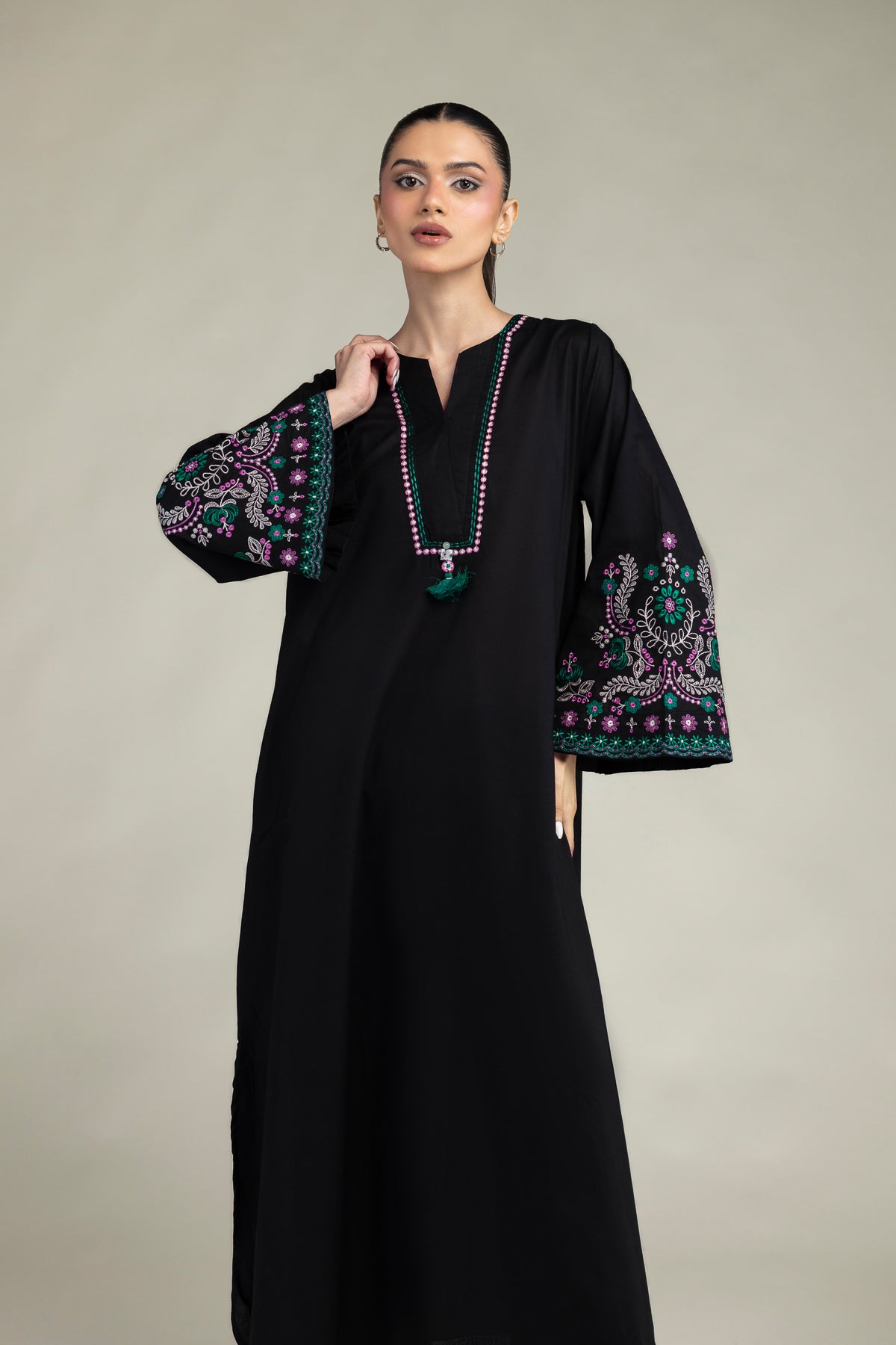 Black Cambric Kurta
