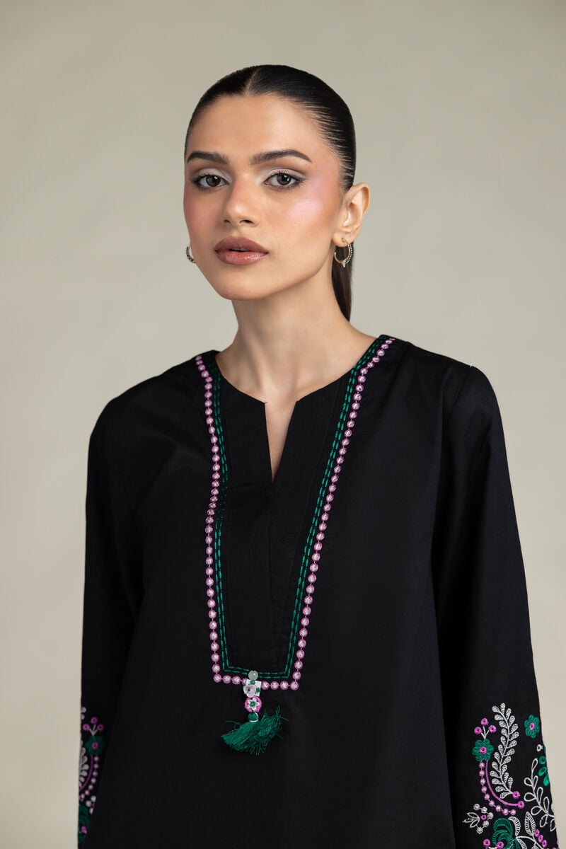 Black Cambric Kurta