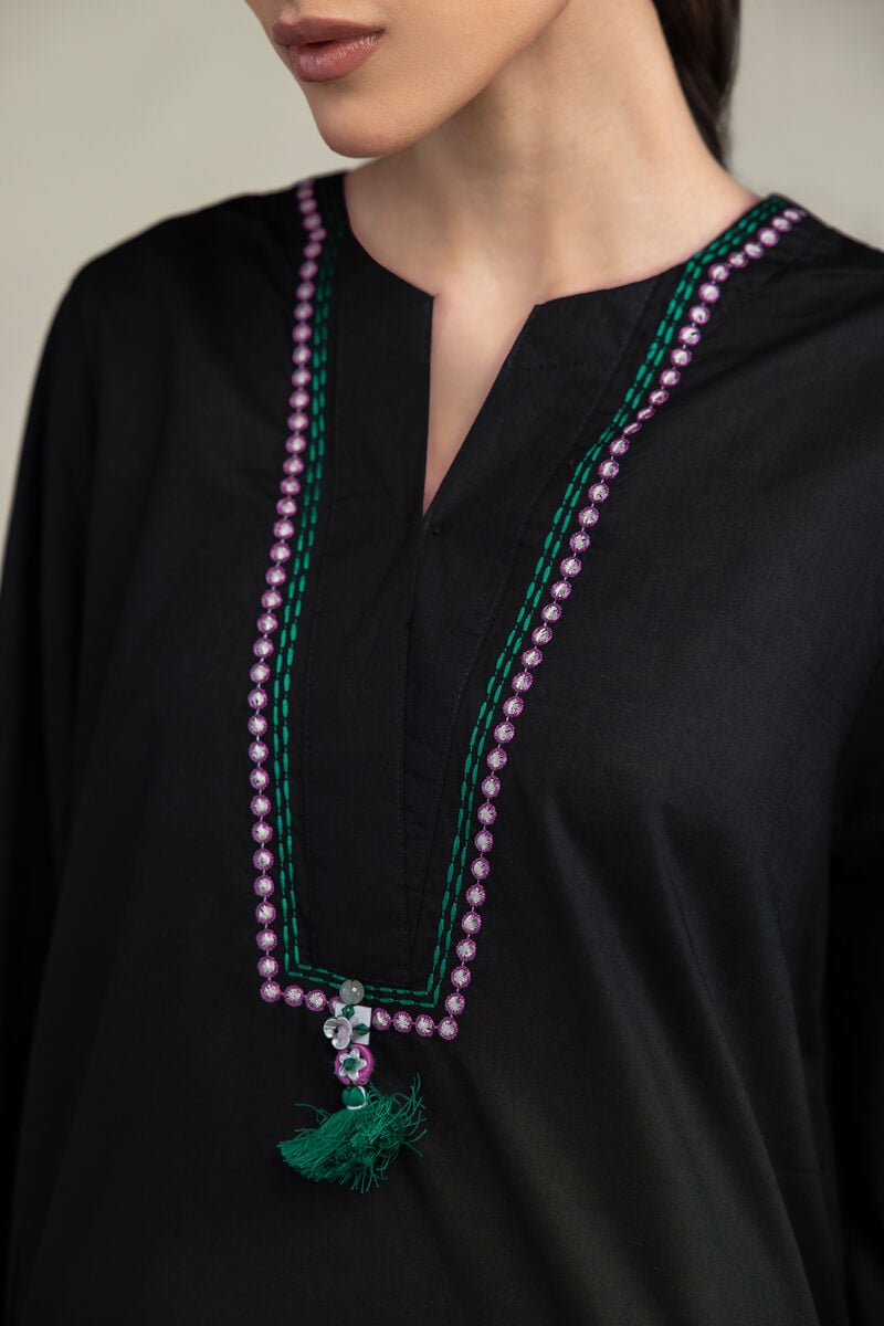 Black Cambric Kurta