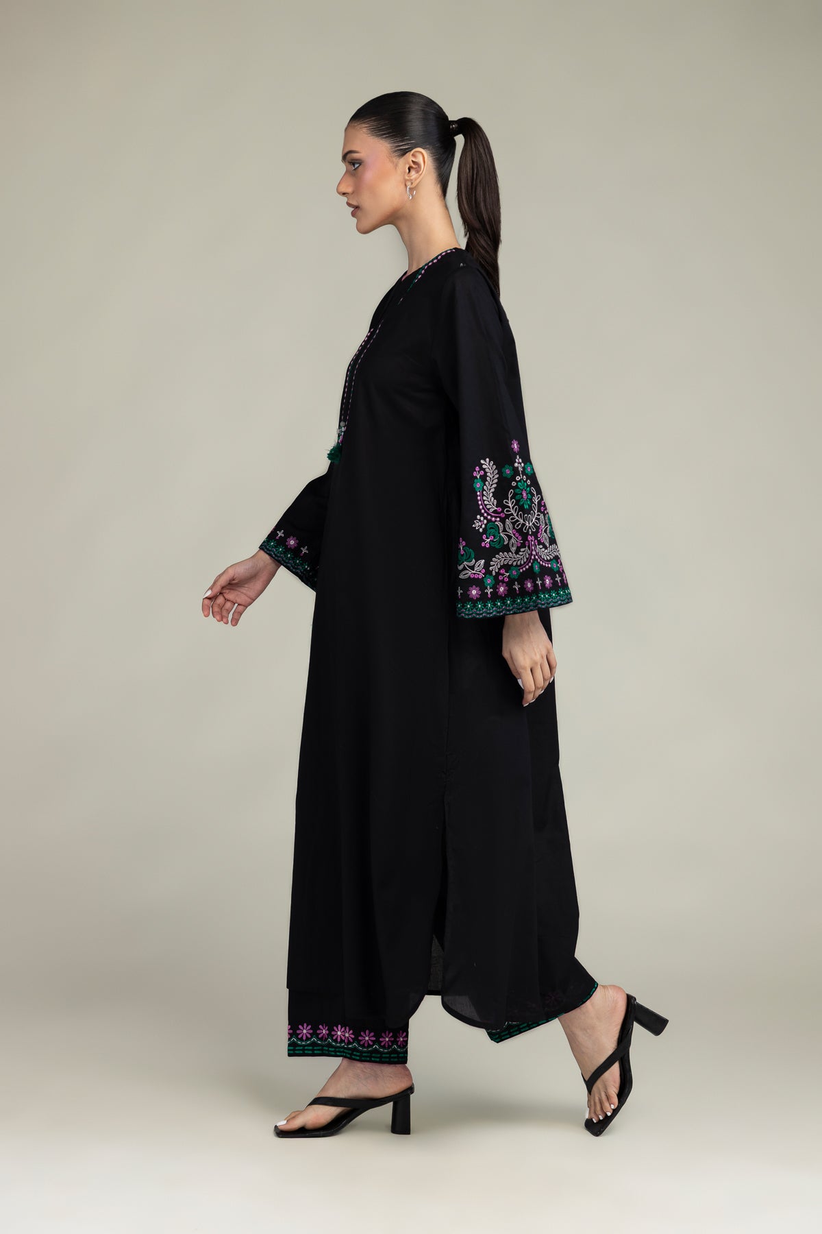 Black Cambric Kurta