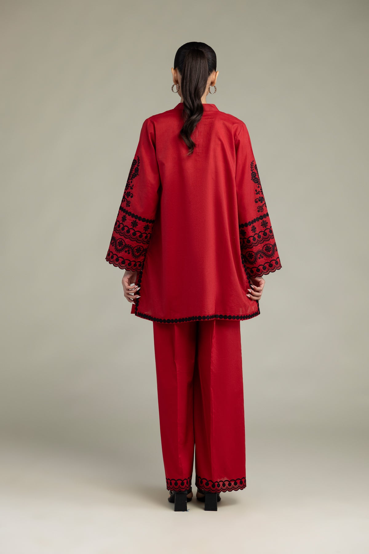 Red Cambric Kurta