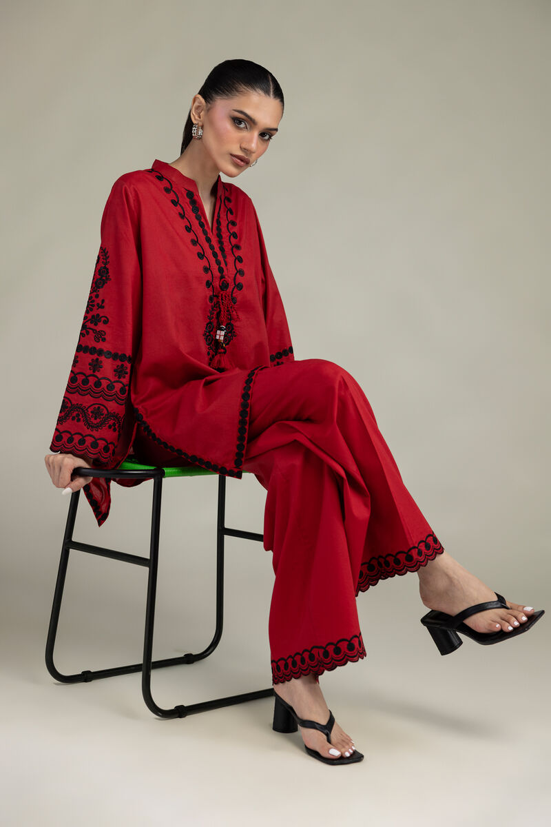 Red Cambric Kurta