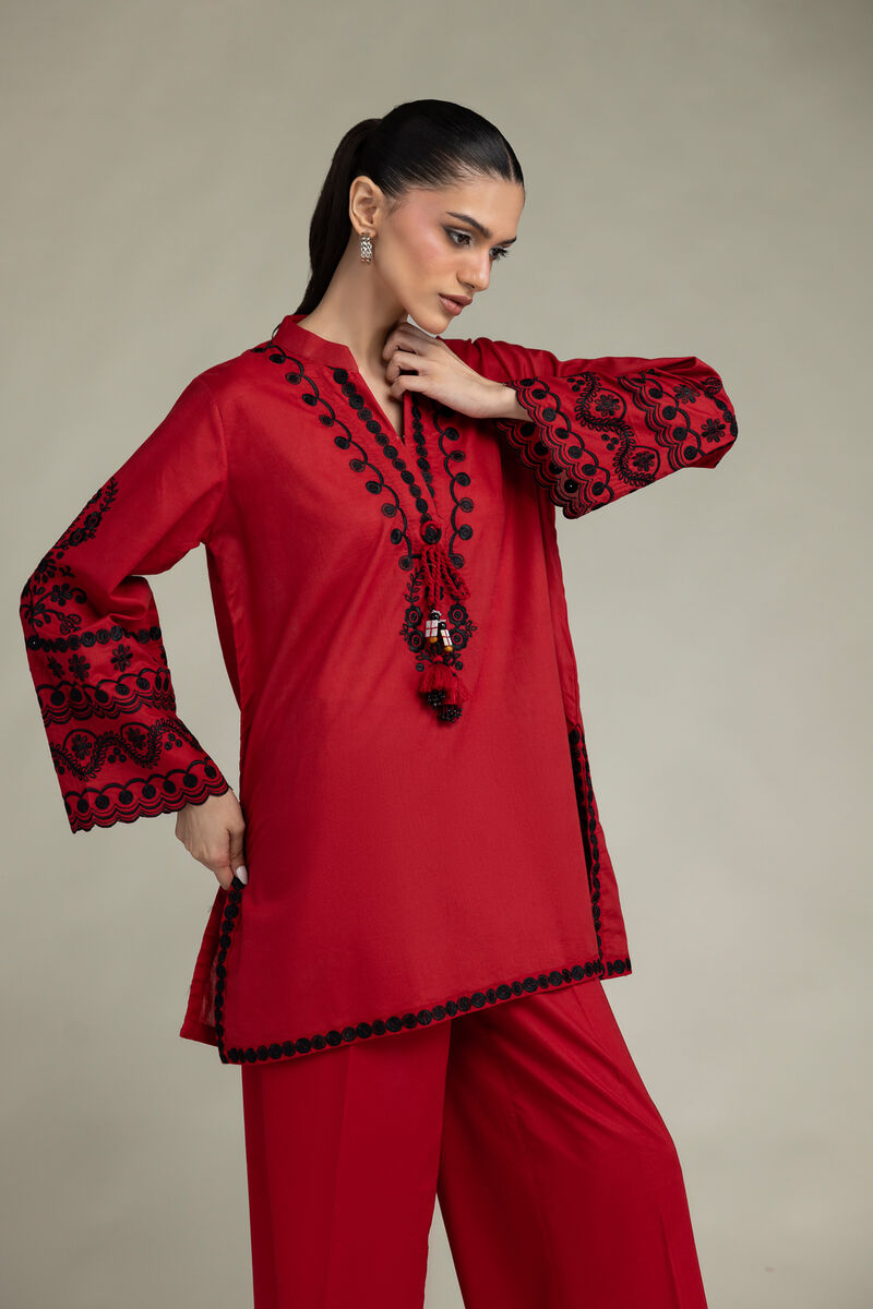 Red Cambric Kurta