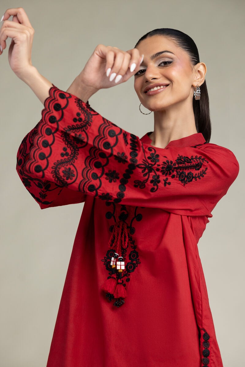 Red Cambric Kurta
