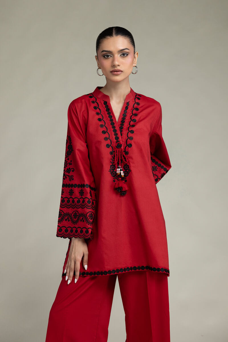 Red Cambric Kurta