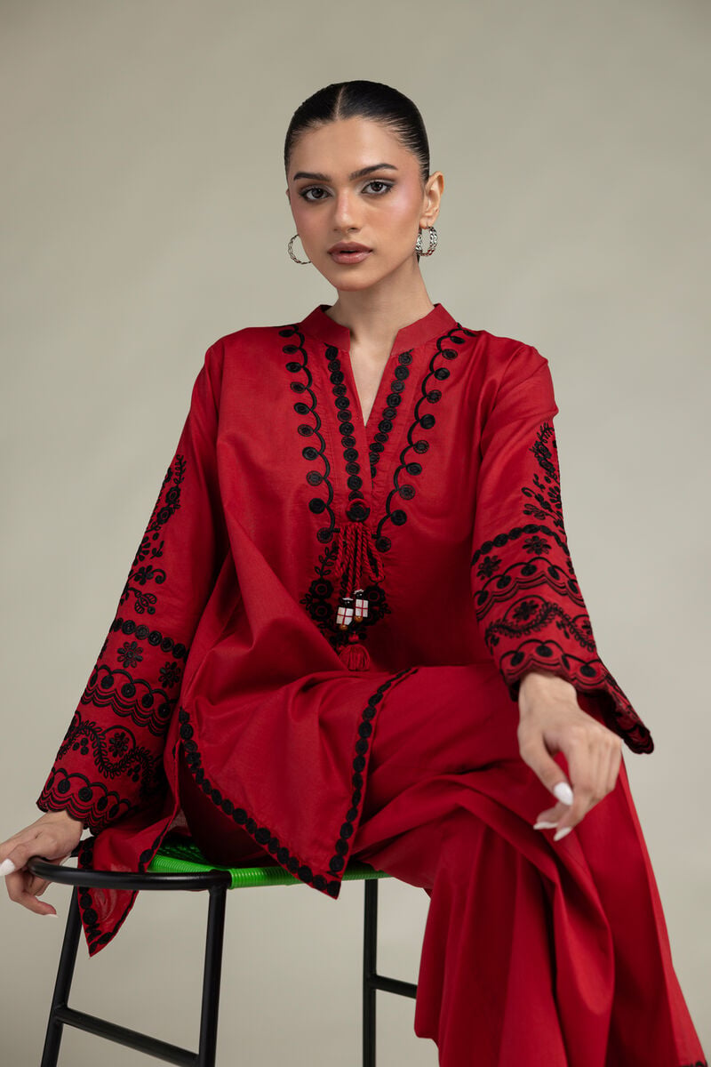 Red Cambric Kurta