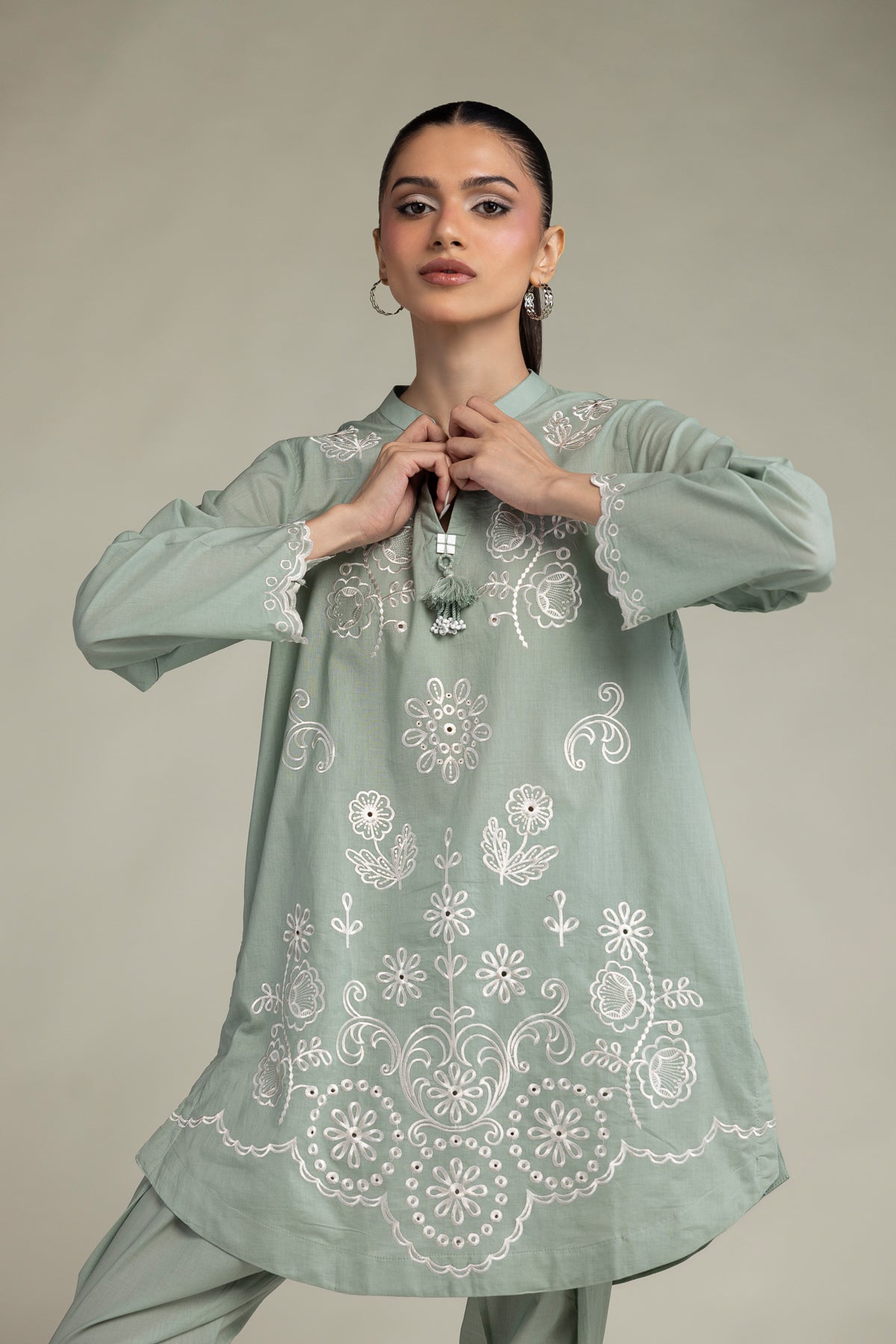 Floral Cambric Kurta