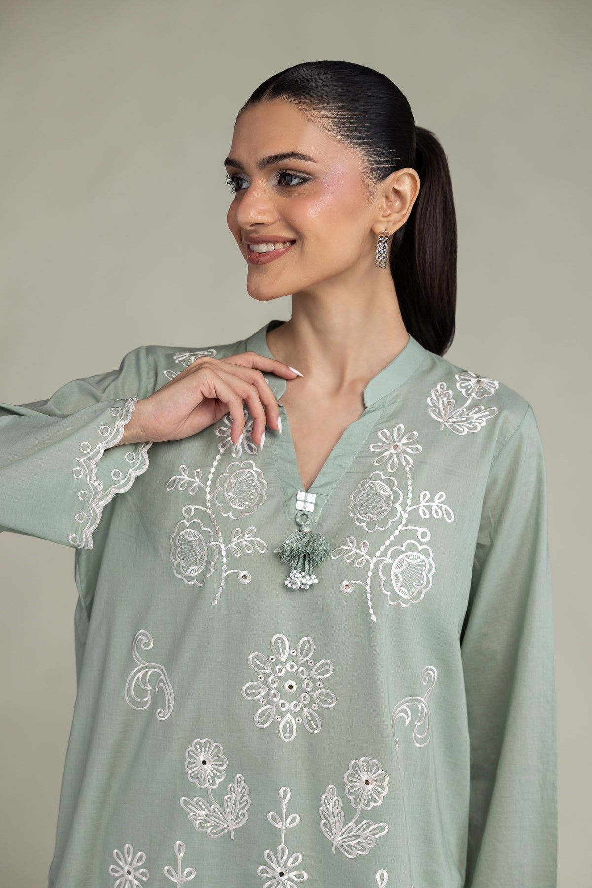 Floral Cambric Kurta