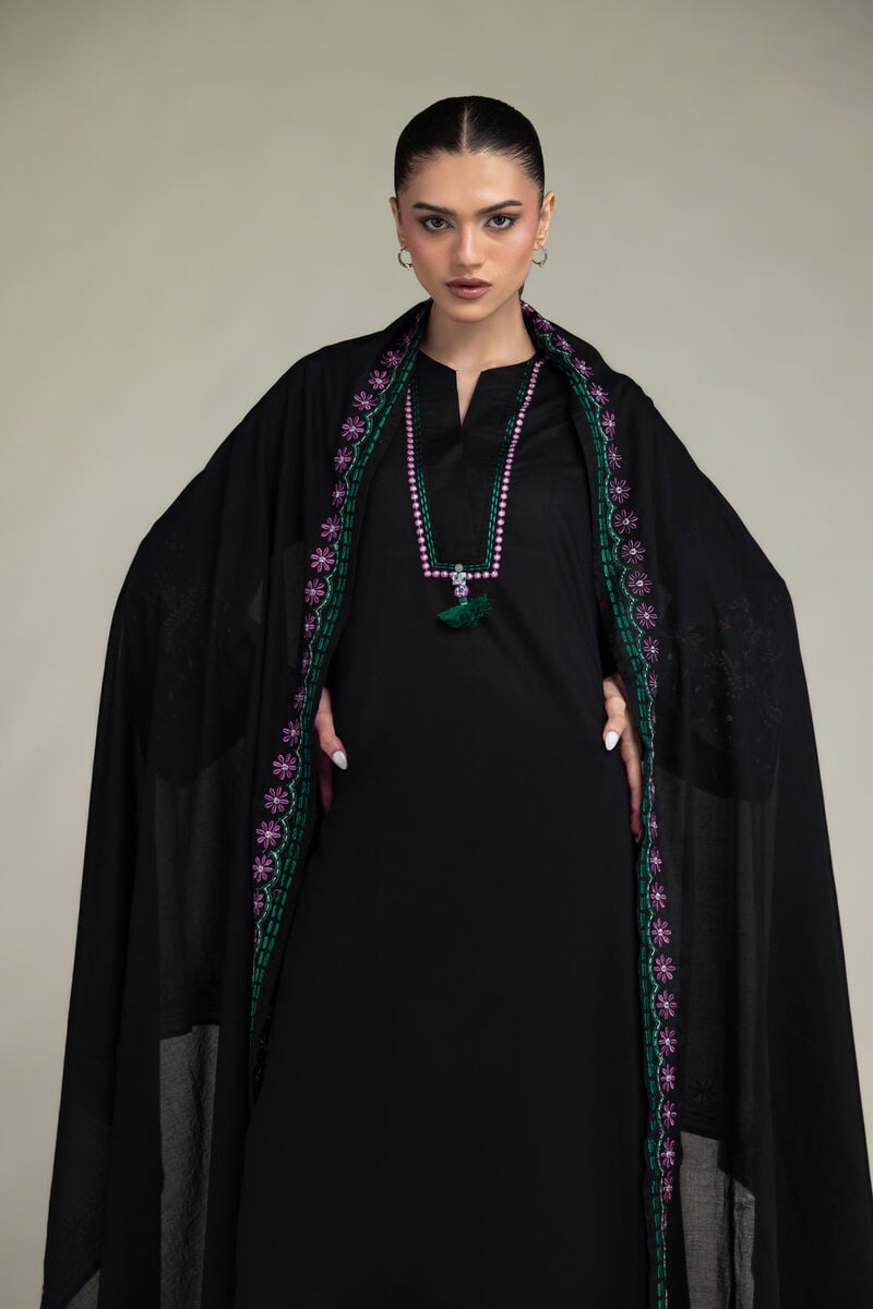 Black Lawn Dupatta