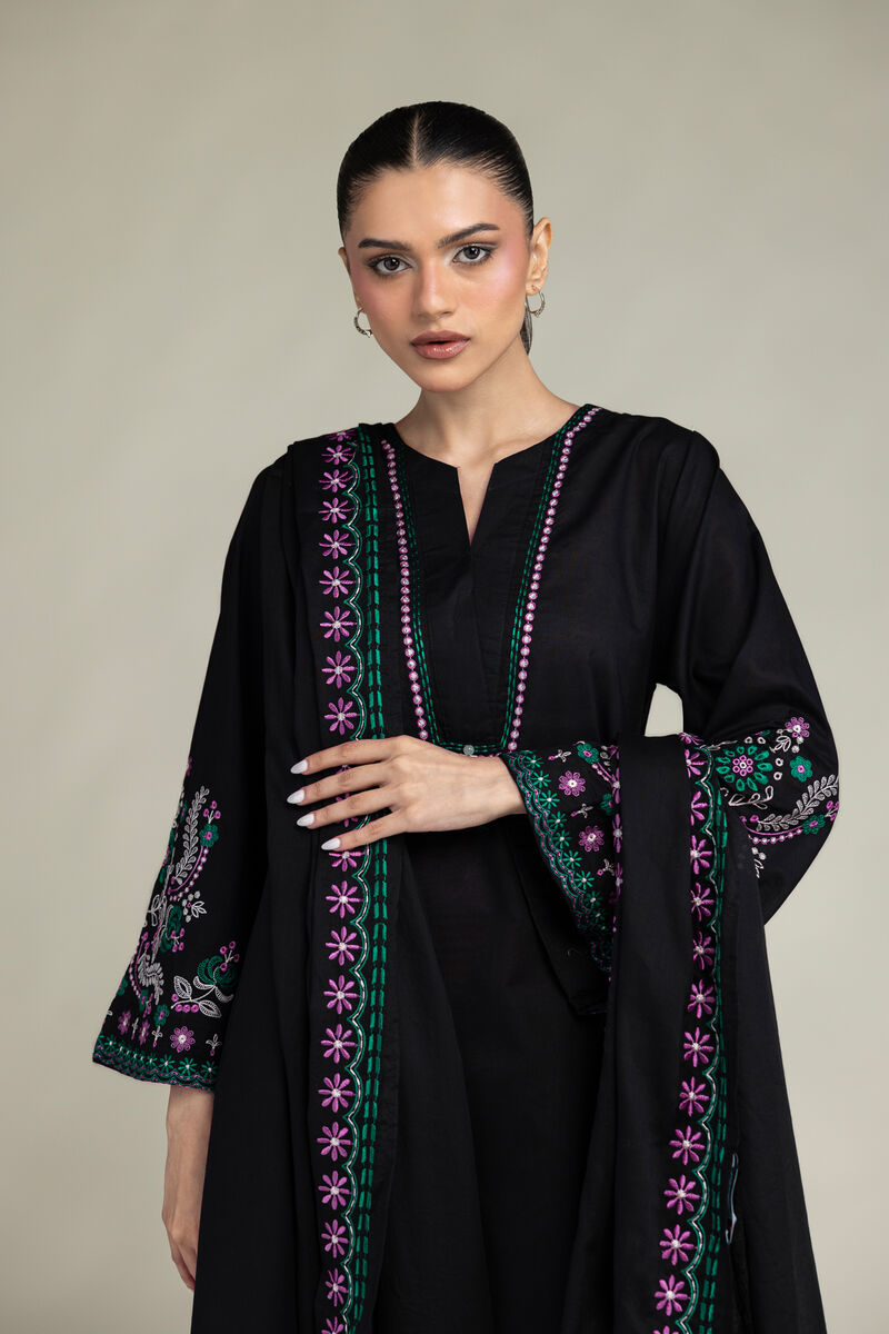 Black Lawn Dupatta
