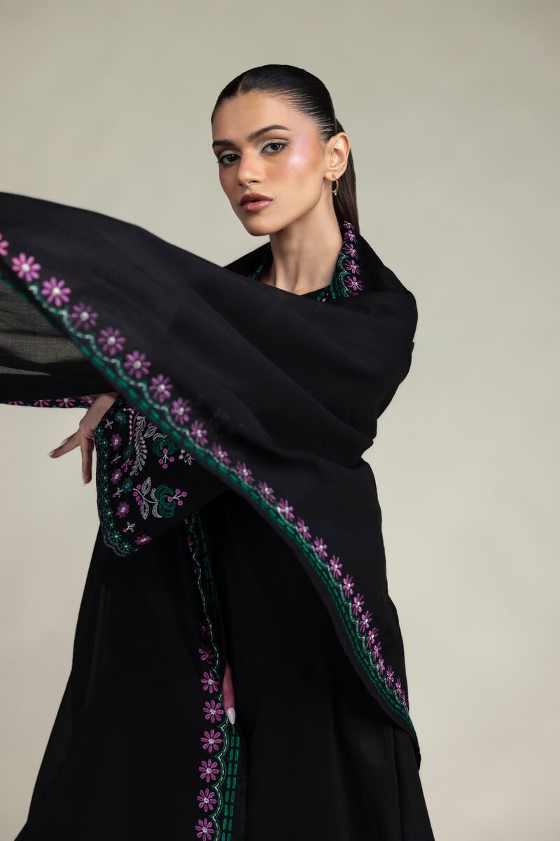 Black Lawn Dupatta