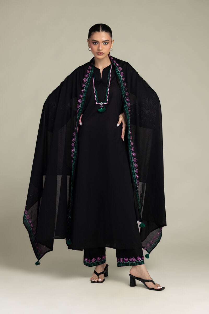 Black Lawn Dupatta