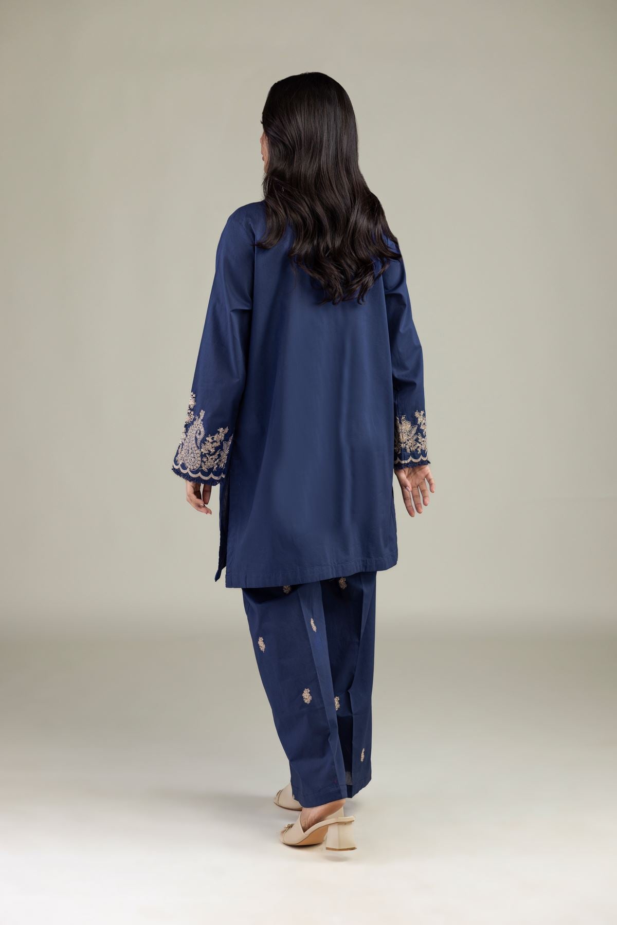Navy V-Neck Kurta