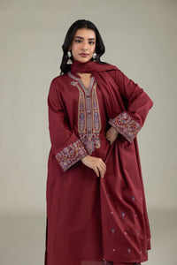 Maroon Lawn Dupatta