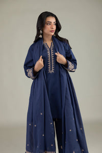 Navy Lawn Dupatta