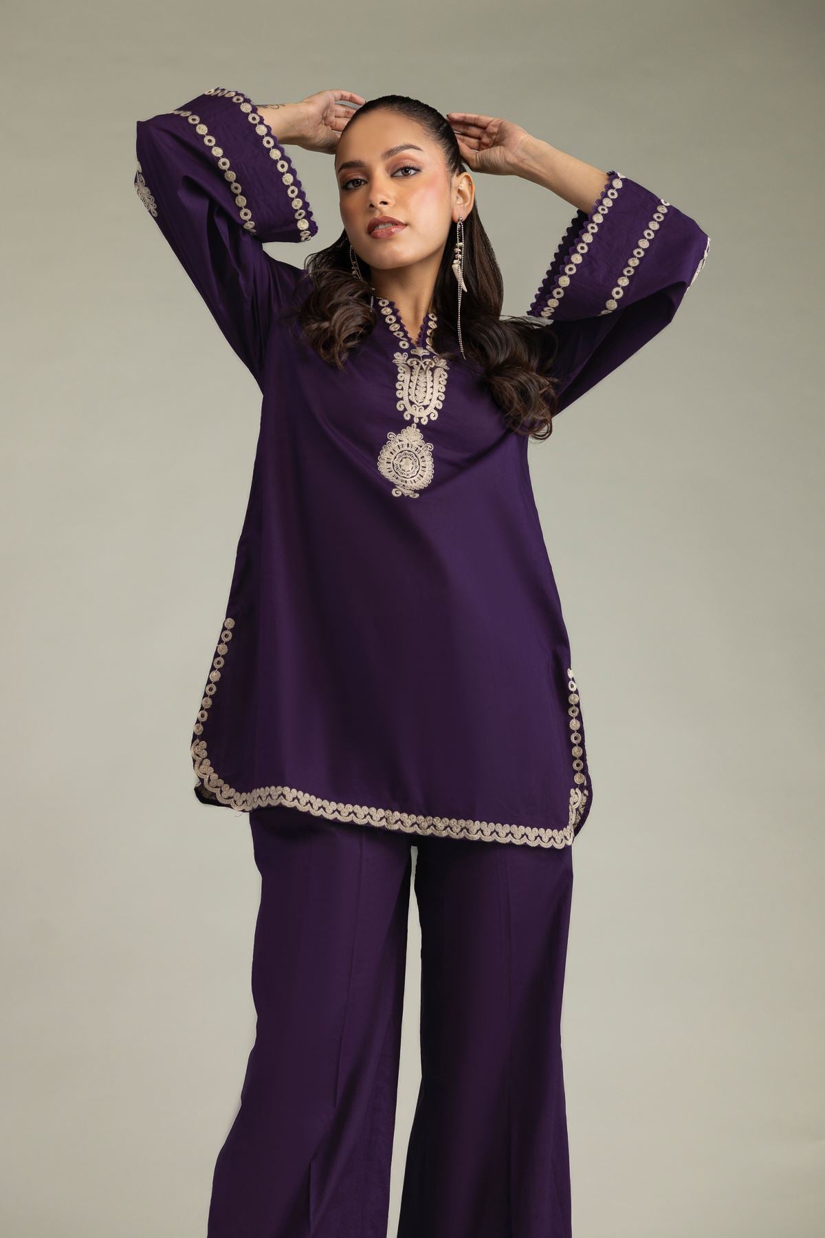 Purple Cambric Kurta