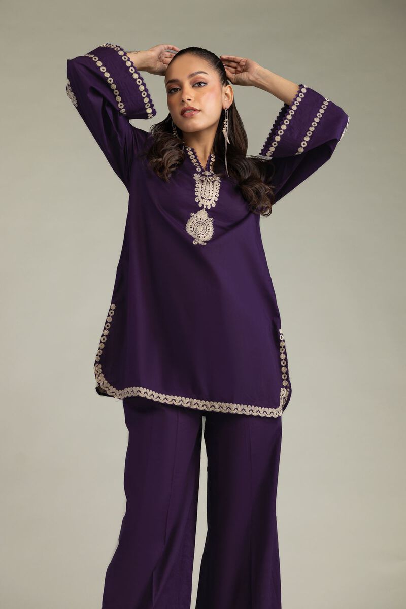 Purple Cambric Kurta