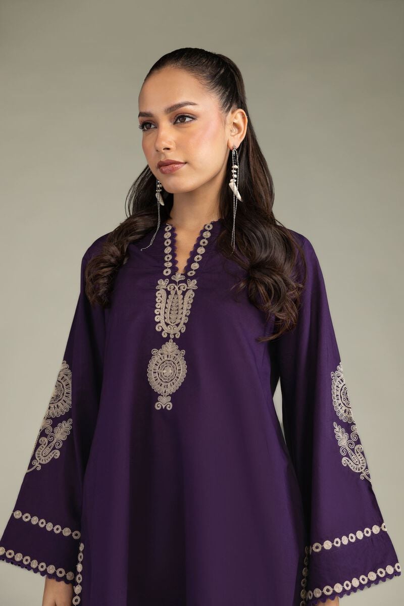 Purple Cambric Kurta