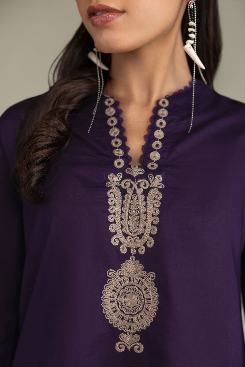Purple Cambric Kurta