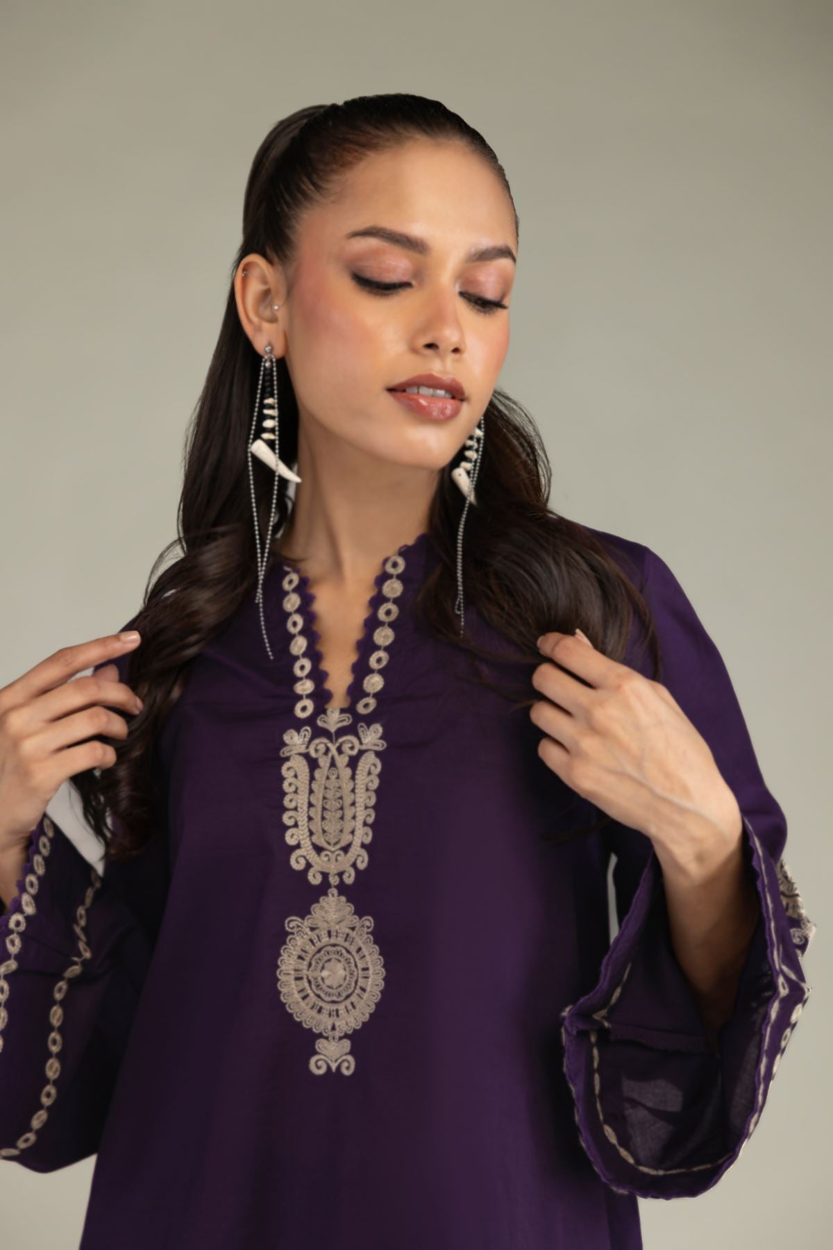 Purple Cambric Kurta