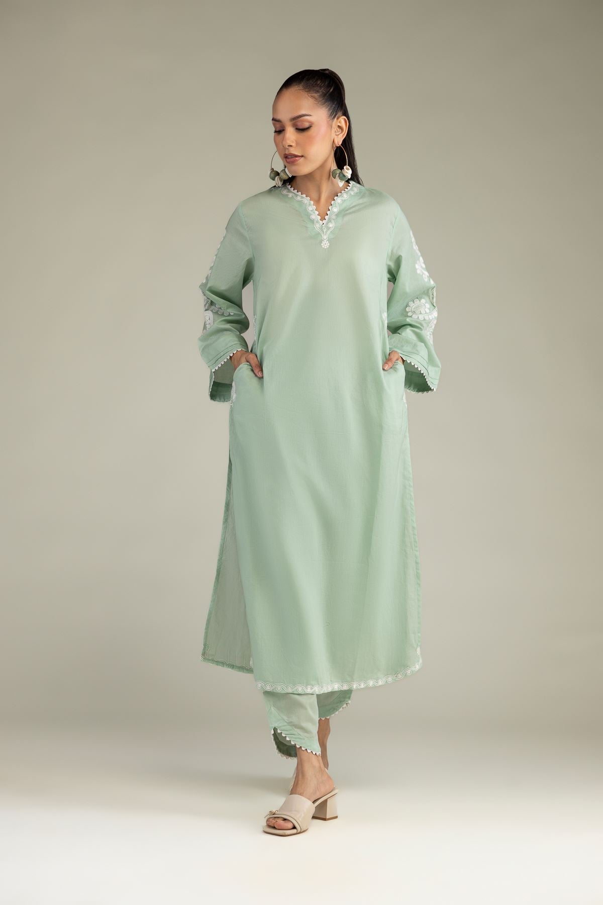 Floral Cambric Kurta