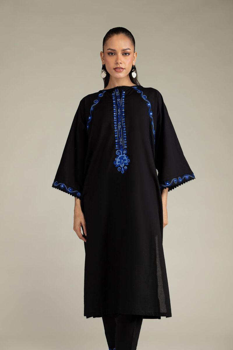 Black Cambric Kurta