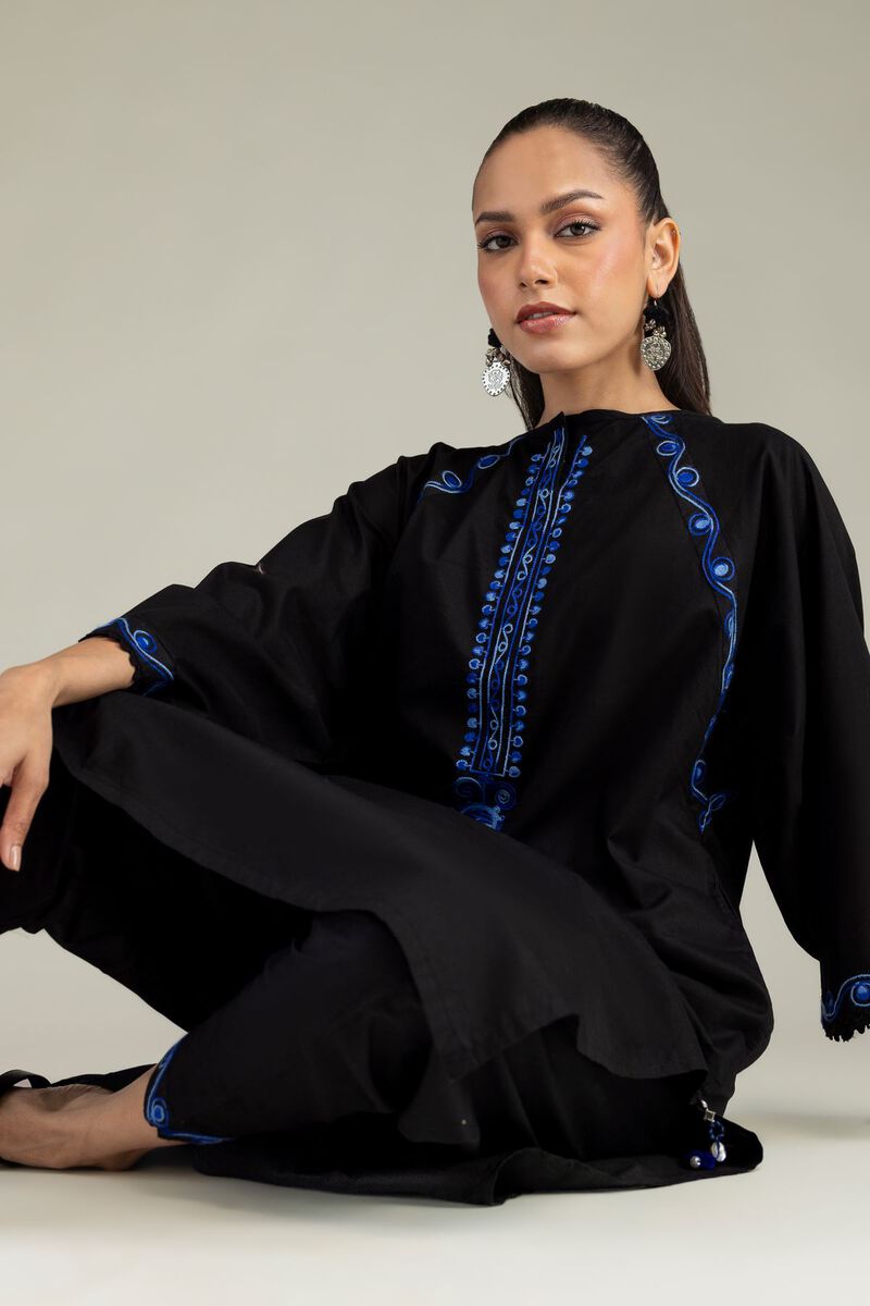 Black Cambric Kurta