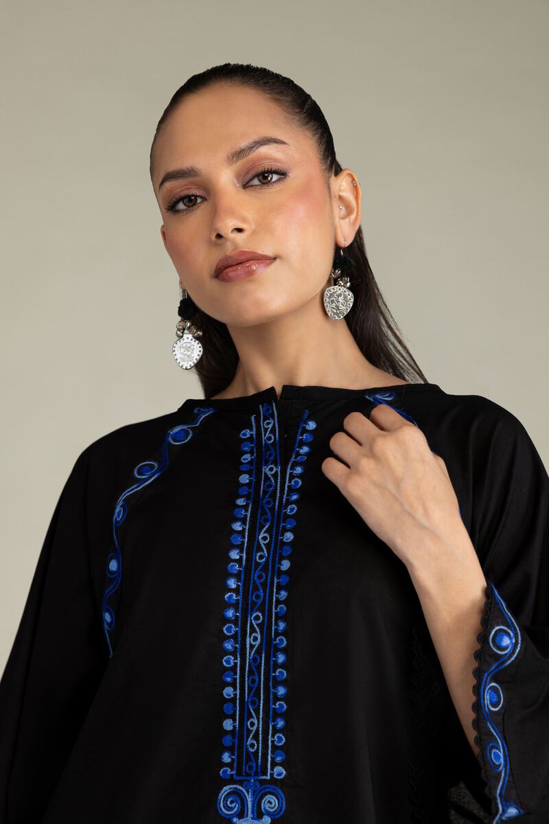 Black Cambric Kurta