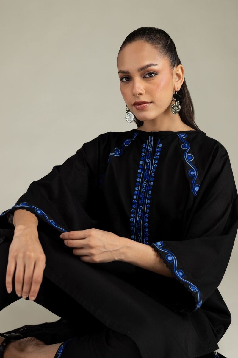 Black Cambric Kurta