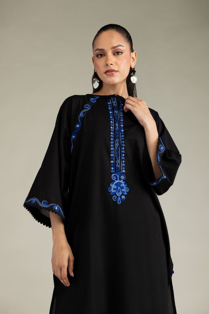 Black Cambric Kurta