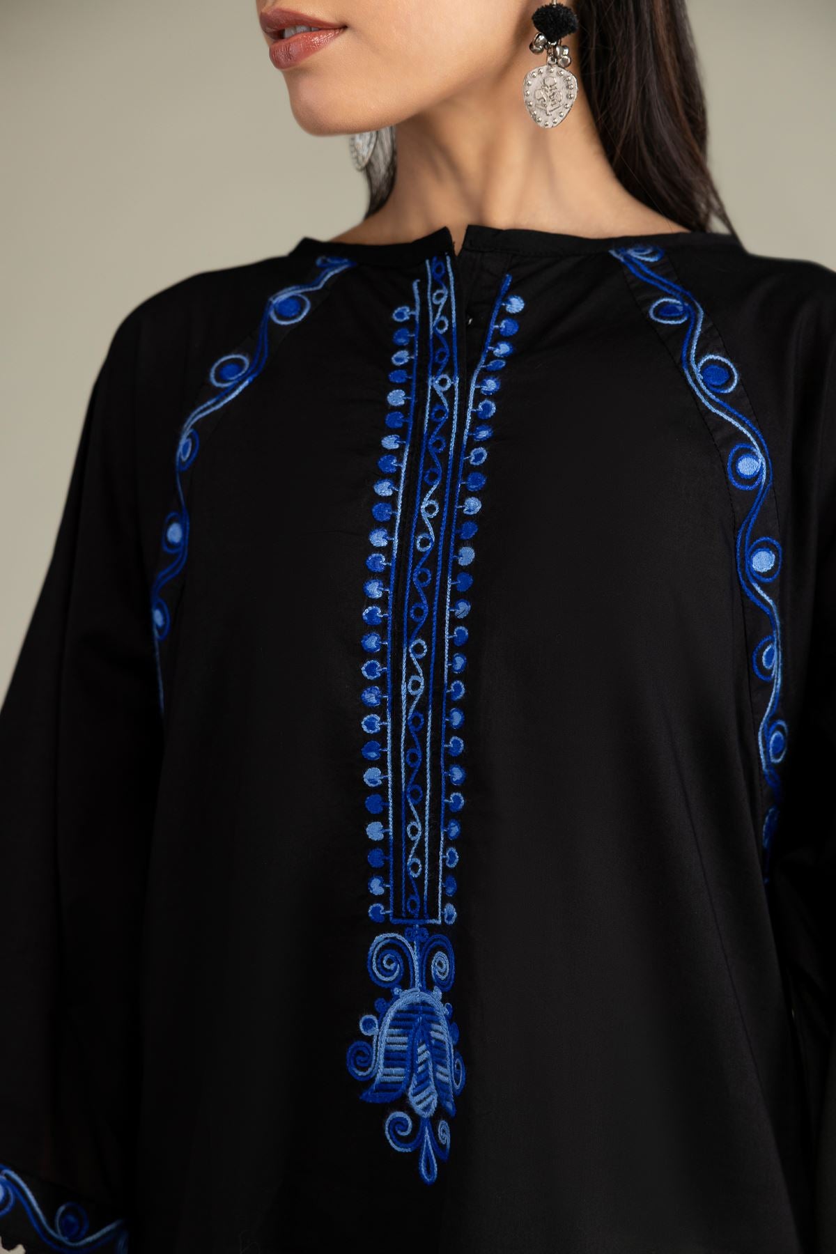 Black Cambric Kurta