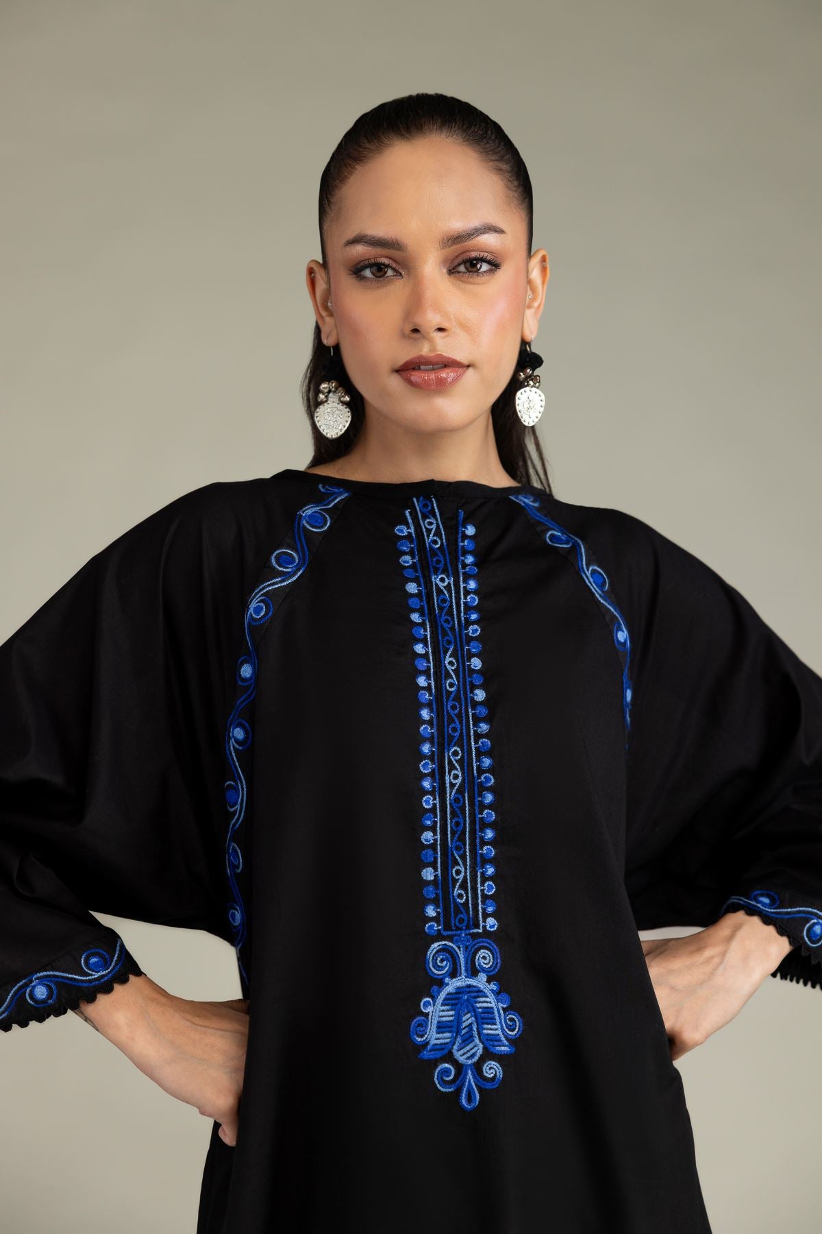 Black Cambric Kurta