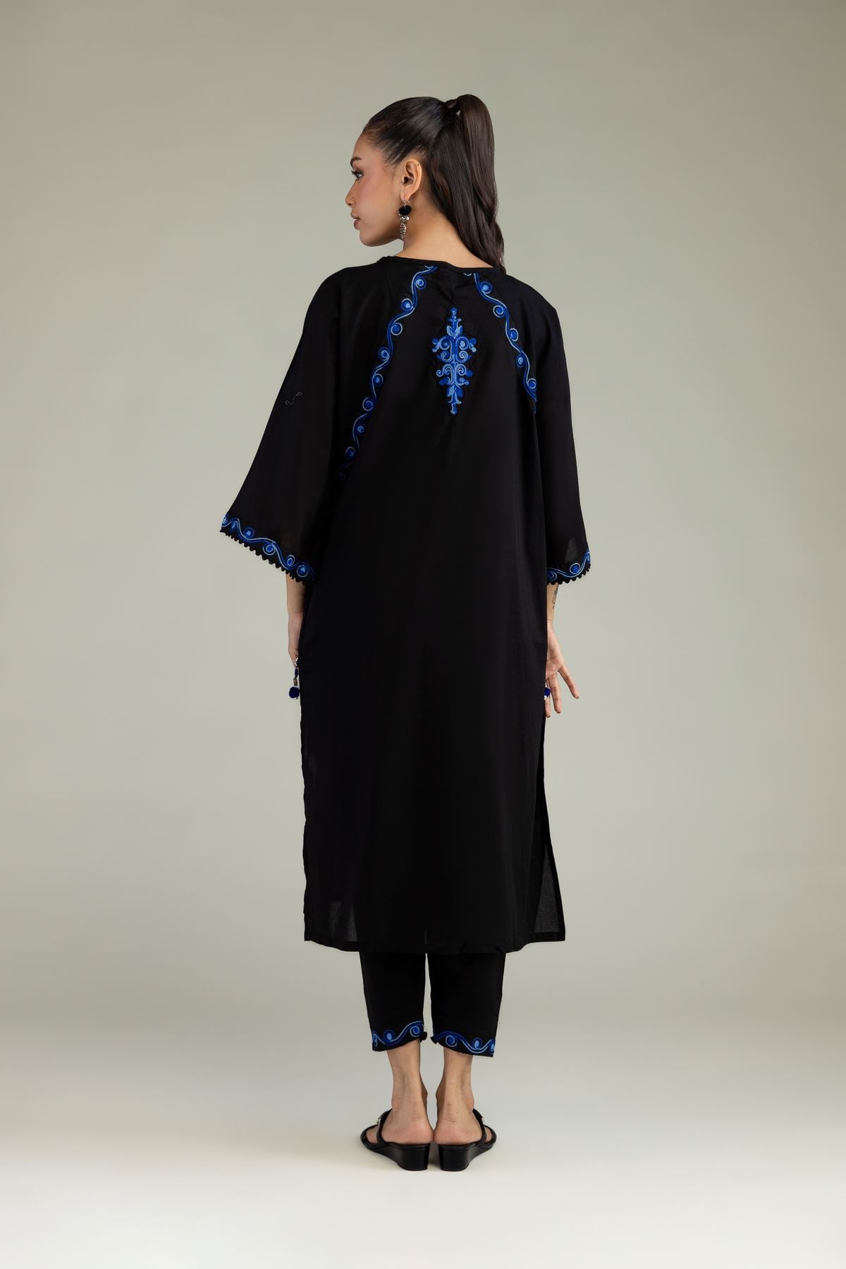 Black Cambric Kurta