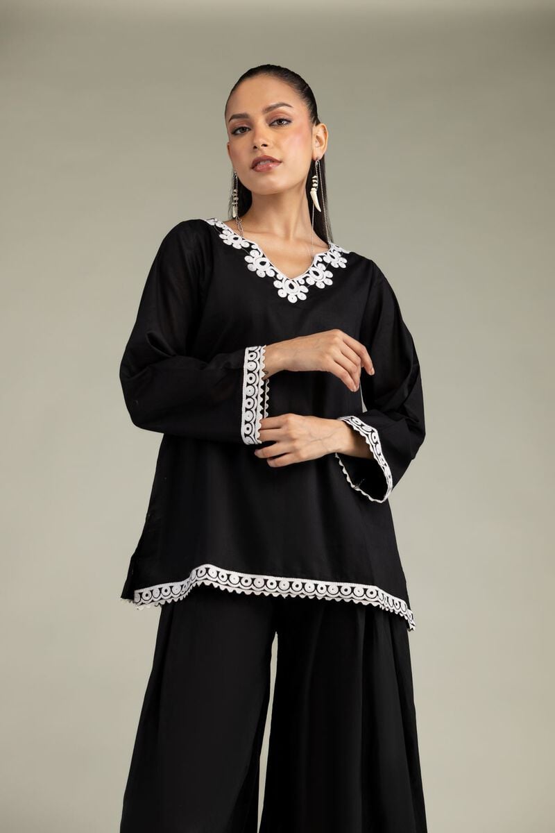Cambric Black Kurta