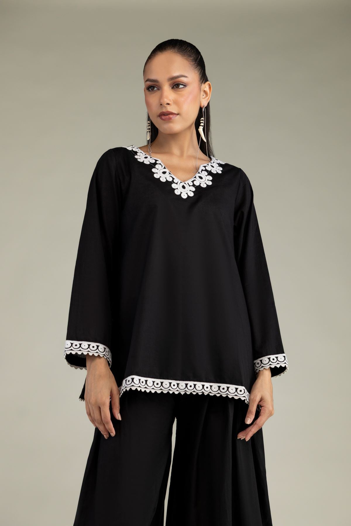 Cambric Black Kurta