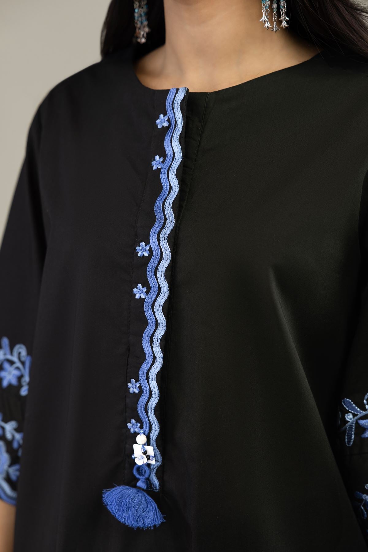 Black Cambric Kurta
