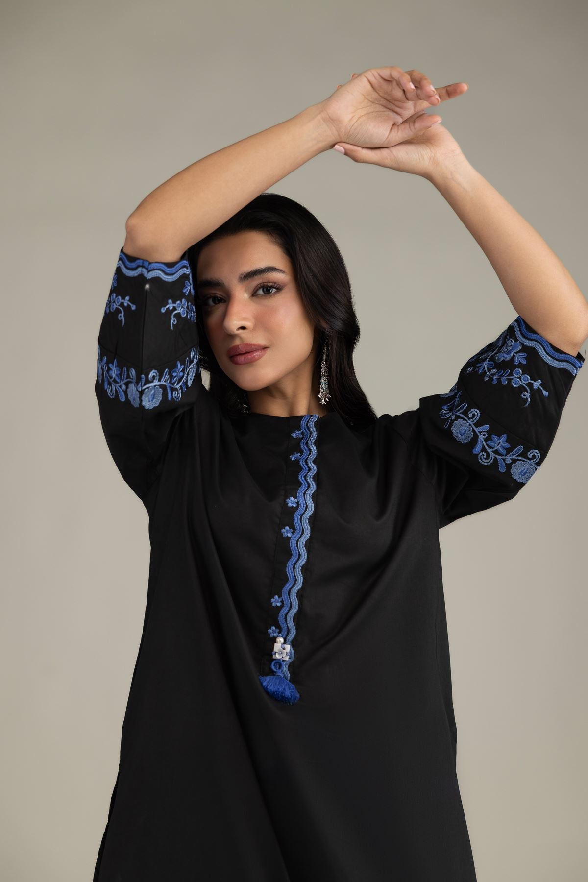 Black Cambric Kurta