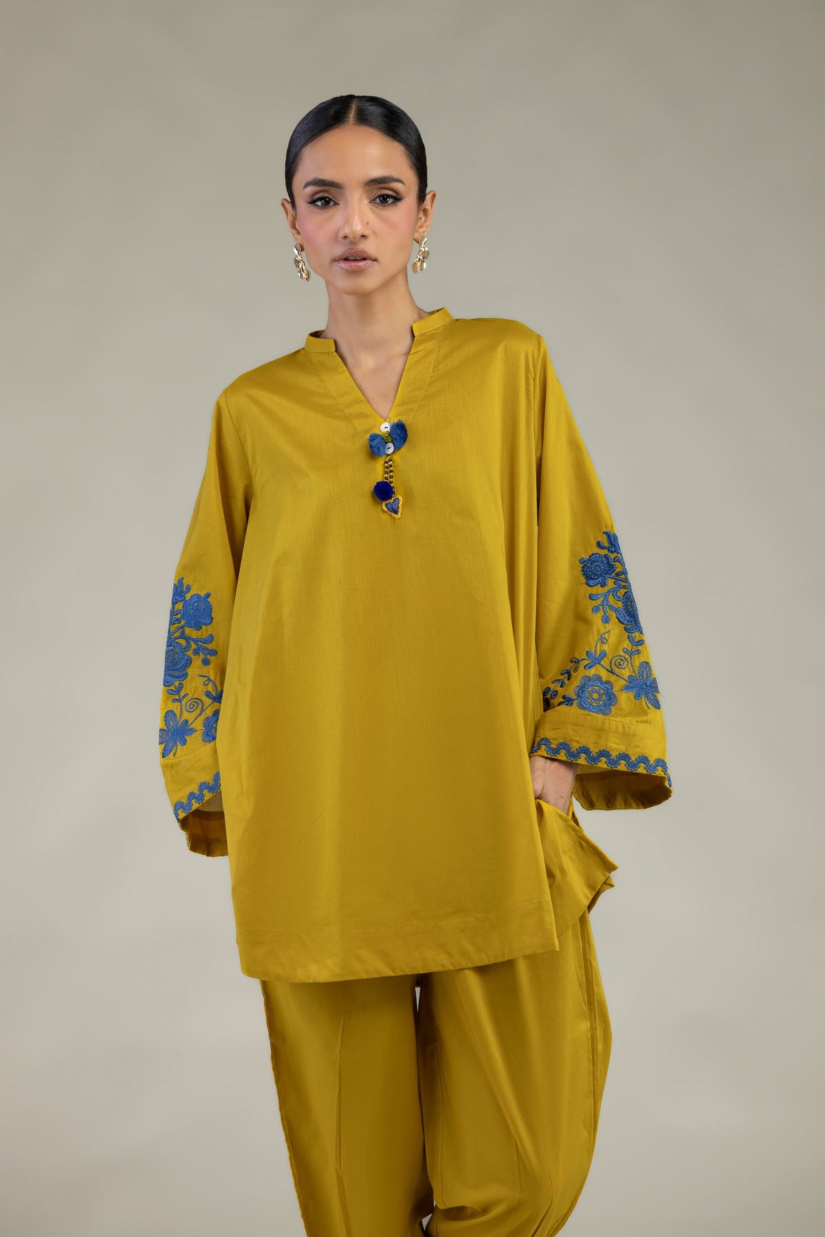 Floral Cambric Kurta